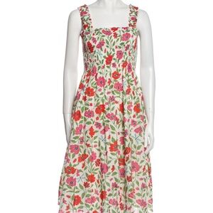Kate Spade Floral Sleeveless smocked midi Dress